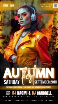 Autumn fest Club Party Event Ad Design Template