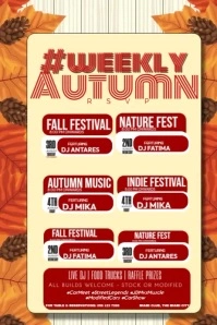 Autumn Fest Colorful Event Flyer Póster template