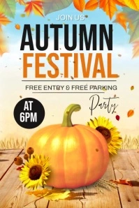 Autumn fest Poster template