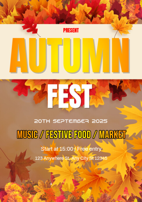 autumn fest post A4 template