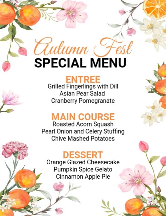Autumn Fest Special Menu Template | PosterMyWall