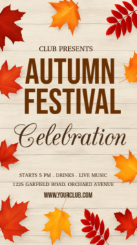 autumn festival, fall, harvest Ekran reklamowy (9:16) template