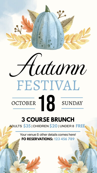 autumn festival, fall, harvest Instagram Story template