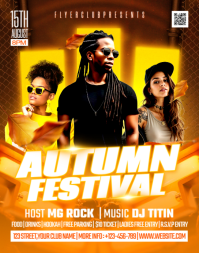 Autumn Festival Day Party Poster/Wallboard template