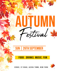 White Autumn Festival Instagram Portrait Template