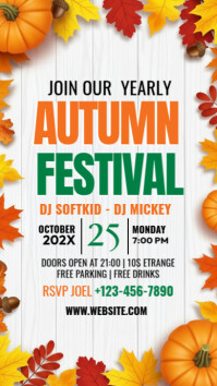 Белый Autumn Festival Instagram Story Template