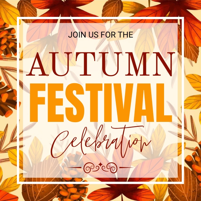 autumn festival Instagram Post template