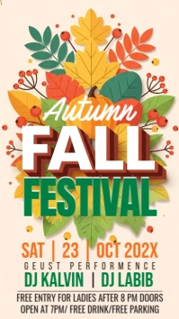 Autumn Festival Digital Display (9:16) template