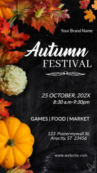 Czarny Autumn Festival เรื่องราวบน Instagram Template
