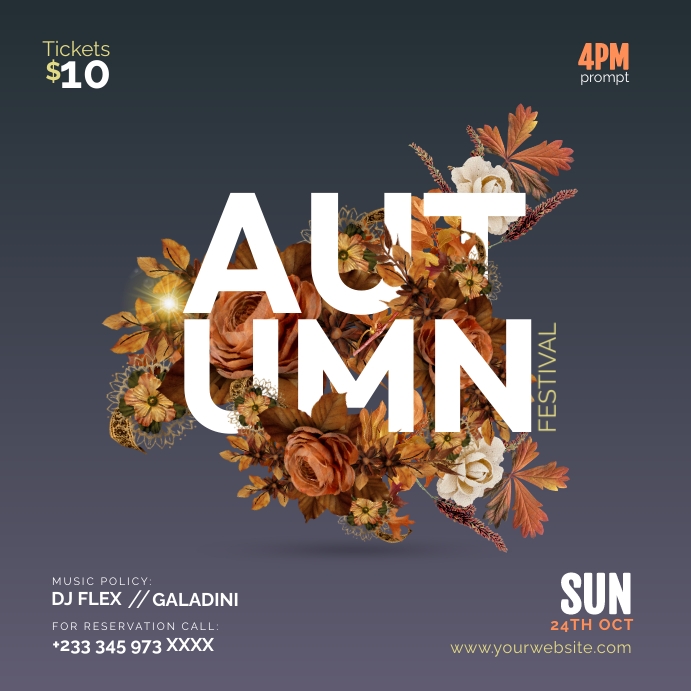 AUTUMN FESTIVAL FLYER 1B Post Instagram template