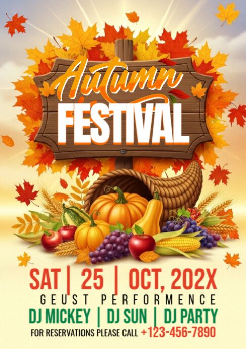 Autumn Festival Flyer A2 template