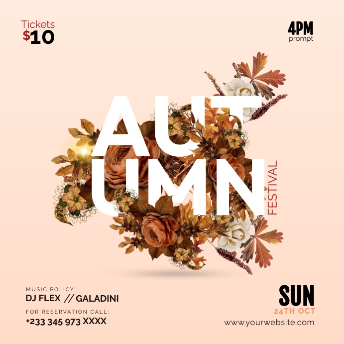 AUTUMN FESTIVAL FLYER Publicação no Instagram template