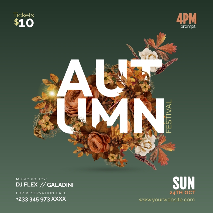AUTUMN FESTIVAL FLYER Instagram Plasing template