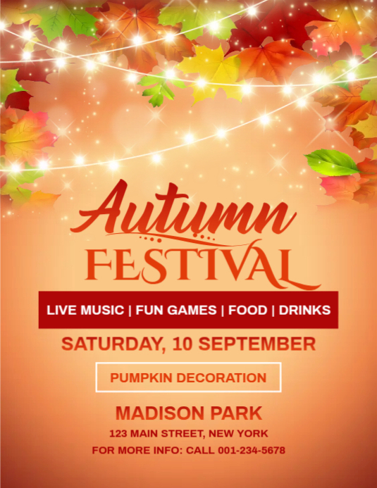 Autumn Festival Flyer Template PosterMyWall