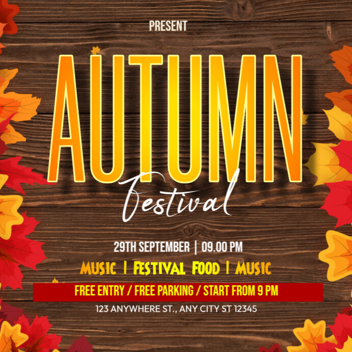 Autumn festival post Template | PosterMyWall