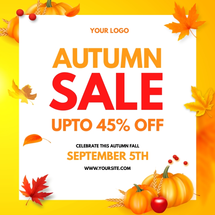 Autumn Festival Sale Instagram Post Template | PosterMyWall