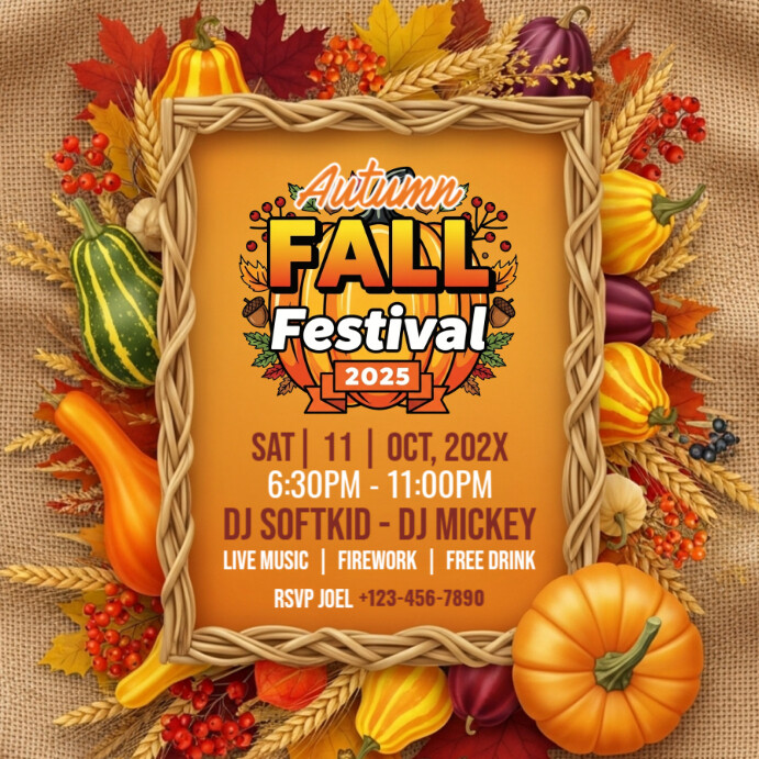Autumn Festival Square (1:1) template