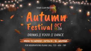 Black Autumn Festival Tampilan Digital Template