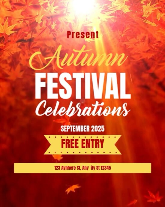 autumn festival video Instagram Portrait template