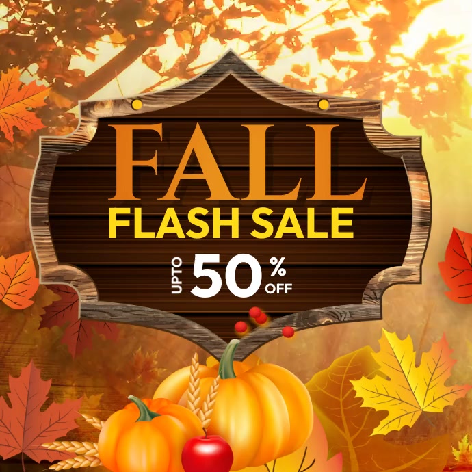 Fall Sales Window Copy of autumn flyer, autumn sale, fall, harvest | PosterMyWall