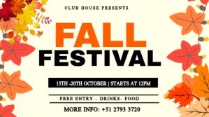 autumn flyer, autumn sale, fall Ecrã digital (16:9) template
