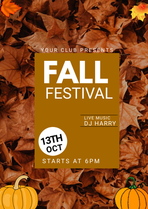 October Fall Flyer autumn flyer, autumn sale, fall festival Template | PosterMyWall