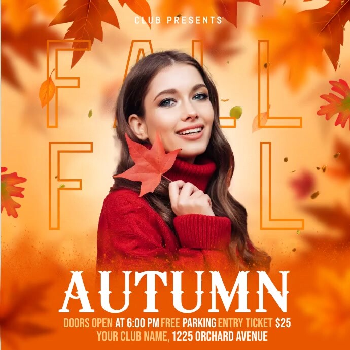 autumn flyer, autumn sale, fall, harvest Wpis na Instagrama template