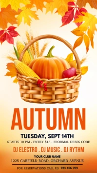 autumn flyer, autumn sale, fall, harvest Instagram Story template