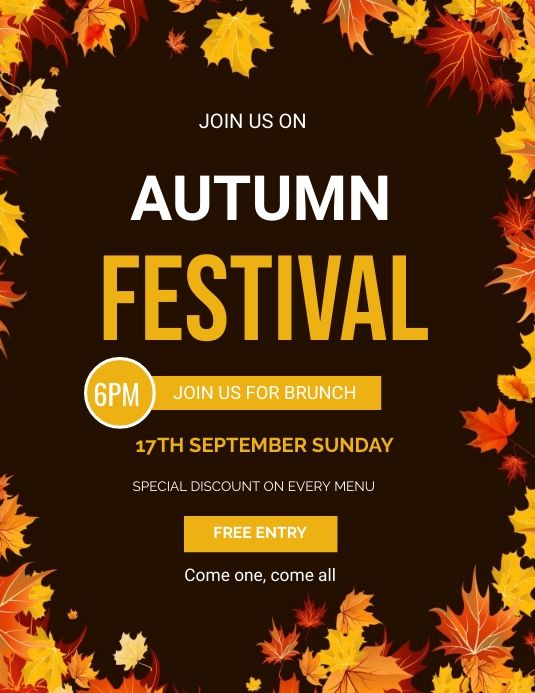 October Fall Flyer autumn flyers Template | PosterMyWall