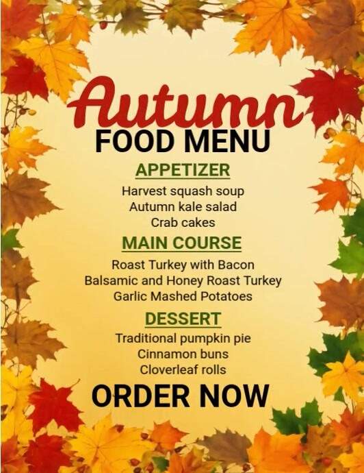 Autumn Food Menu Ads Template | PosterMyWall