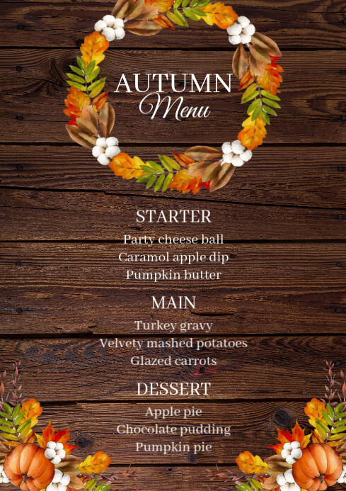Autumn food menu Template | PosterMyWall