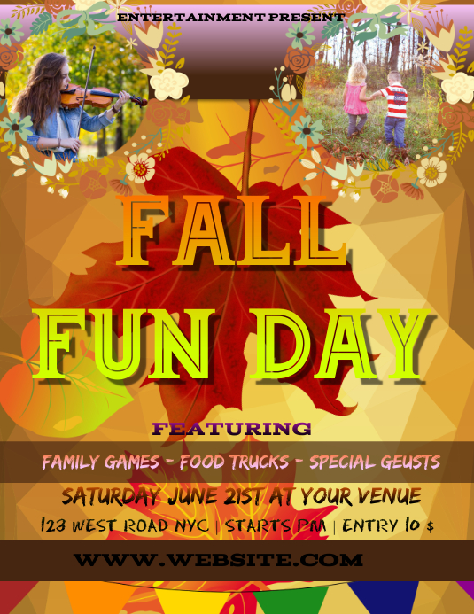 AUTUMN fun day EVENT FLYER POSTER TEMPLATE | PosterMyWall