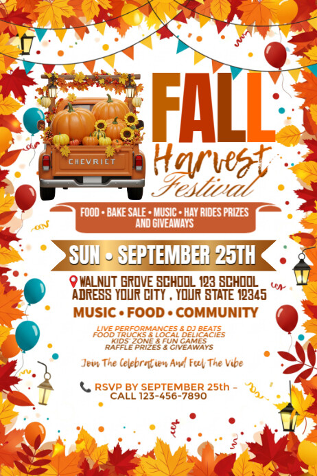 Autumn Fun Fair For All Poster template