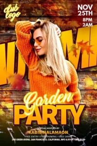 Autumn Garden Party Video Poster template
