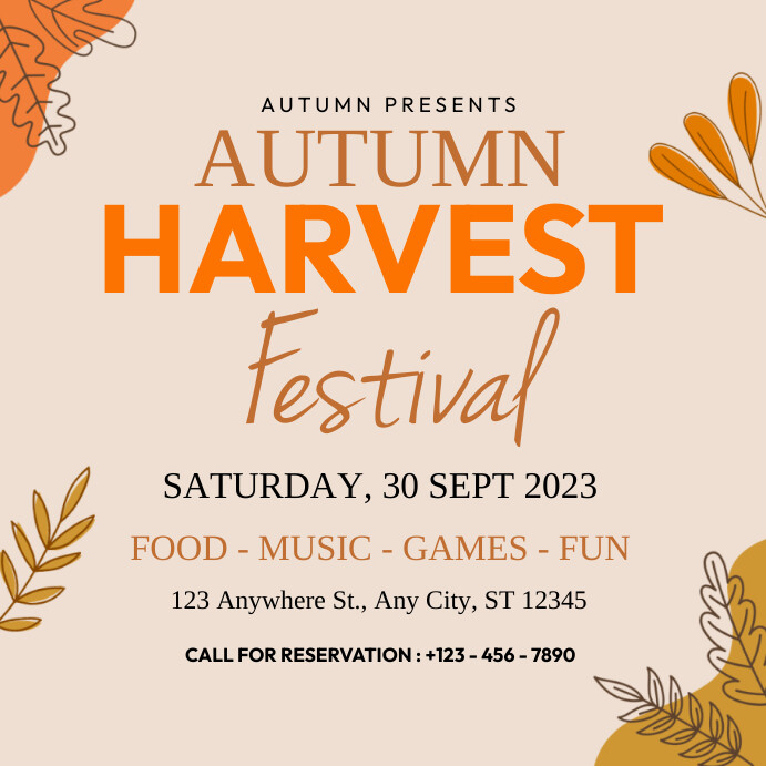 autumn harvest festival Publicação no Instagram template