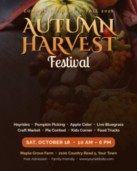 Black Autumn Harvest Festival Instagram Portrait Template