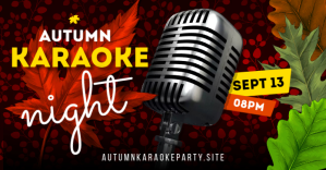Black Karaoke Night Facebook Gedeelde Prent Template