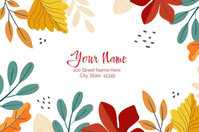 Autumn Leaves Address Label Template | PosterMyWall