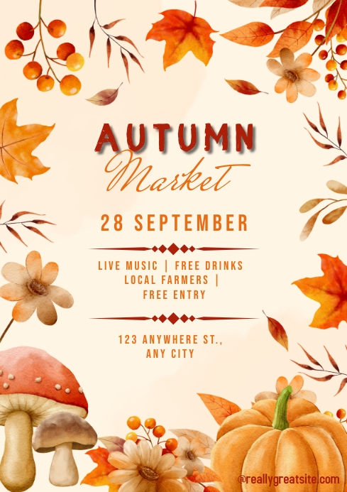 Fall Bazaar Template.pdf Autumn Market Template | PosterMyWall