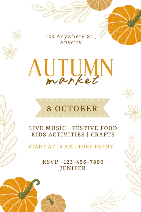 Fall Bazaar Template.pdf Autumn Market event Template | PosterMyWall