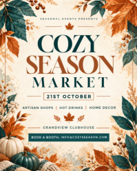 白色 Autumn Market Event Instagram Portrait Template