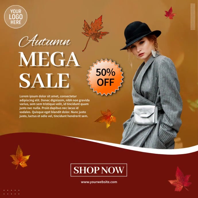 Autumn Mega Sale Video Ad Template | PosterMyWall