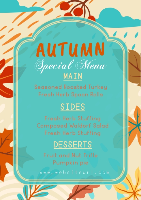 autumn menu ,event, autumn Template | PosterMyWall