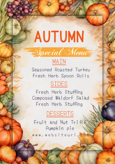Copy of autumn menu ,event, autumn | PosterMyWall