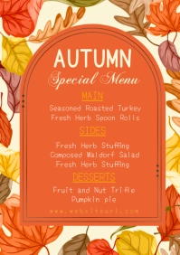 autumn menu ,event, autumn A3 template
