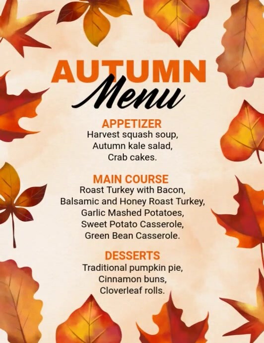 Autumn Menu Ads Template | PosterMyWall