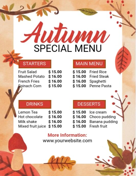 Copy of Autumn Menu Ads | PosterMyWall
