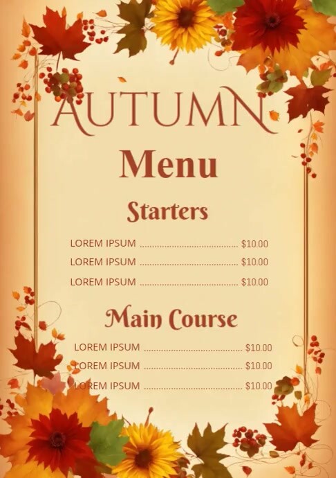 Autumn Menu Ads A4 template