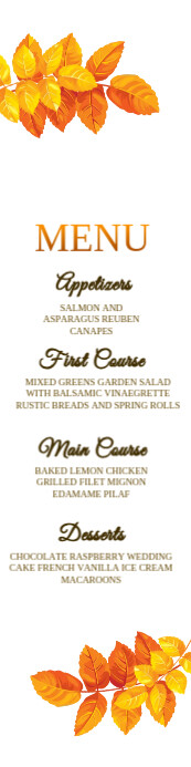 Autumn Menu Banner 2’ x 8’ template