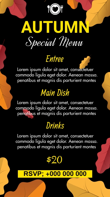 Autumn menu Template | PosterMyWall